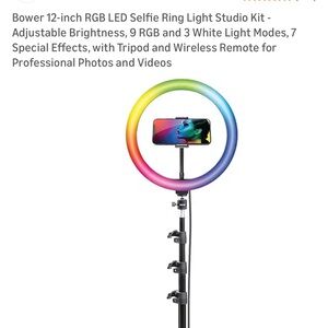 New in box Bower RGB LED Selfie Ring Light Studio Kit
